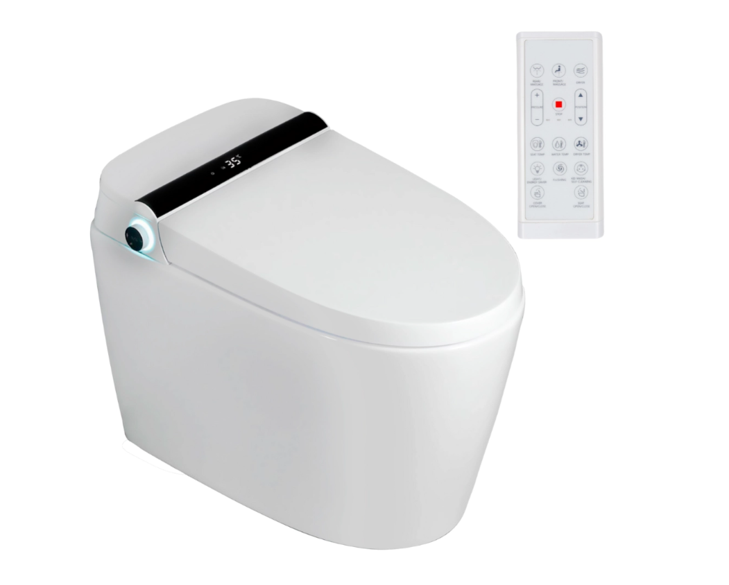 INODORO WC JAPONÉS NASHI YAIZA PLUS, ABRIR/CERRAR AUTOMÁTICO, HIDROMASAJE, AIRE CALIENTE, MANDO A DISTANCIA, DEPÓSITO INTEGRADO, INYECTOR CROMADO